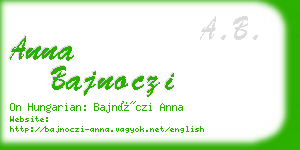 anna bajnoczi business card